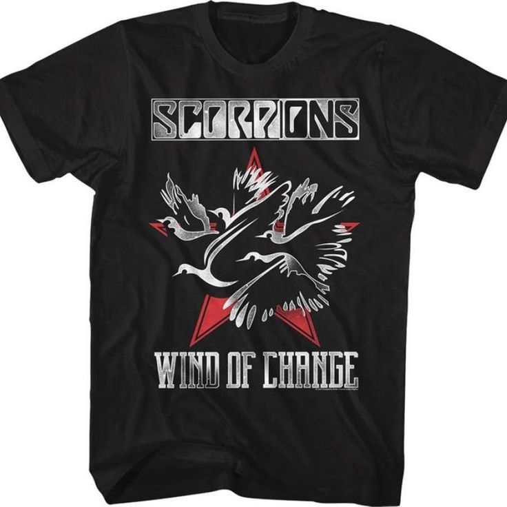 Get your product: Wind of Change Scorpions T-Shirt
1. PRODUCT INFORMATION:

Proudly printed in America
5.3 oz, unisex fit
Heavy cotton, classic midweight fabric
Material: 100% cotton | Dark Gray: 50% cotton:50% polyester | Light Gray: 90% cotton:10% polyester
Double-needle stitched neckline, bottom hem, and sleeves
Quarter-turned to eliminate center crease
7/8 inch collar
Tear-away label
Machine-wash safe
Copyrighted artwork
2. SIZE CHART:
3. RETURN:
We will gladly issue you a replacement item o Scorpions Wind Of Change, Wind Of Change, Rock Band, Perfect Shirt, Scorpion, Heavy Metal, Rock Bands, Online Clothing, Black Tee