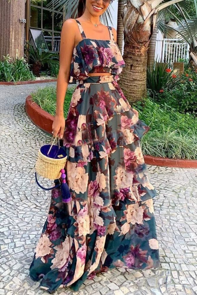 Layered Skirt Outfit, Tank Top Layered, Boho Mode, Dress Cake, فستان سهرة, Layered Skirt, Vestido Casual, Fashion Mode, Two Piece Dress