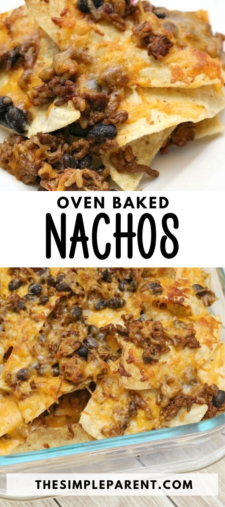 quick and easy nacho bake recipe in a casserole dish