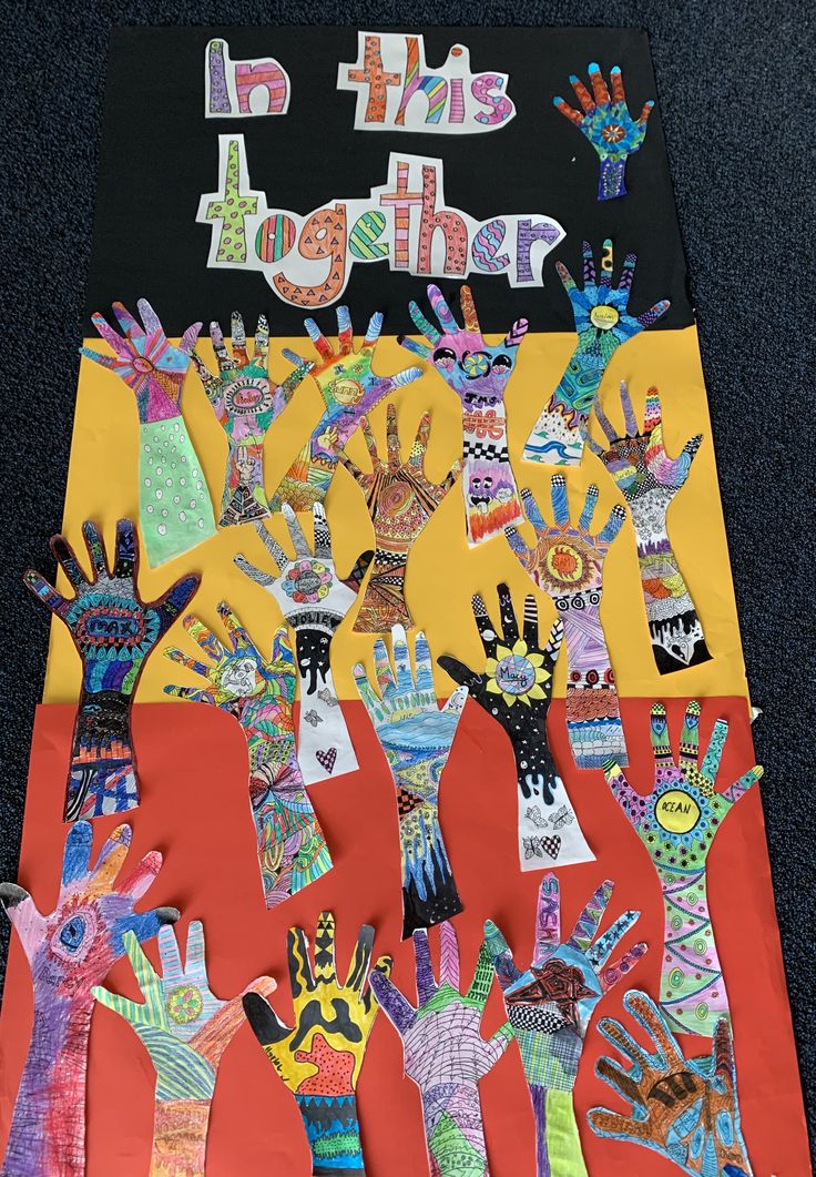 this is an image of a group of children's handprints