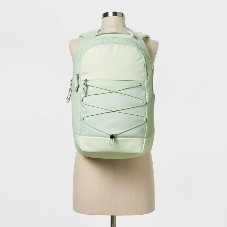 Why we’re ALL IN: This mint green water-resistant backpack is designed to help you carry all your essentials wherever you go. Various exterior and interior zip pockets, including two bottle holders, help separate and organize your items, while the main zippered compartment is perfect for larger belongings. A laptop pocket helps you take your work on the go, and you can find the right fit for comfortable carrying with the help of adjustable straps and a loop handle. All in Motion™: Made for every Cute Backpacks For School, Water Resistant Backpack, Grey Backpacks, Luggage Backpack, Green Water, Baby Blue Colour, All In Motion, Cute Backpacks, Blue Backpack