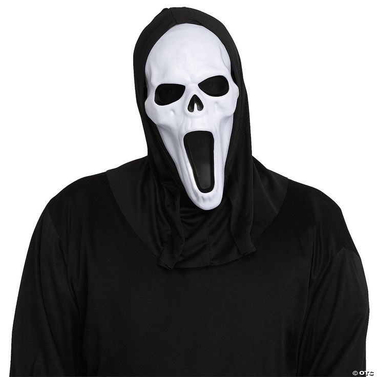 The iconic adult mask has a sharper ghostly look. Just add your own black robe for an easy complete gruesome look! One size fits most adults. GHOSTFACE is a registered trademark of Fun World Div., Easter Unlimited, Inc. All Rights Reserved. GHOST FACE protected under worldwide copyright registration, and is the exclusive property of Fun World Div., Easter Unlimited, Inc. All Rights Reserved. THE ICON OF HALLOWEEN is a registered trademark of Fun World Div., Easter Unlimited, Inc. All Rights Rese Ghost Face Mask, Ghost Mask, Halloween Express, Feather Crafts, Fun World, Leather Dye, Ghost Face, Costume Parties, True Identity