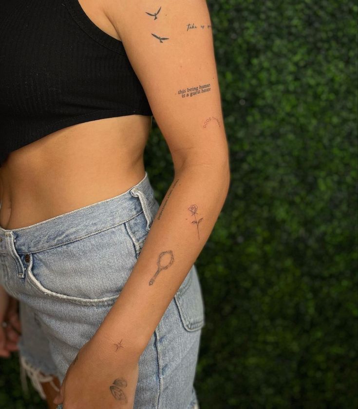 a woman with a small tattoo on her arm