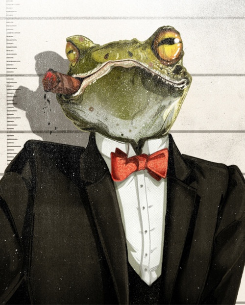 Gangster Frog - Illustration http://www.pinterest.com/lshiryaeva/%D0%BB%D1%8F%D0%B3%D1%83%D1%88%D0%BA%D0%B8/ A Frog, Red