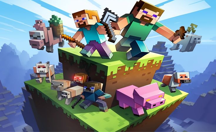 an image of some people playing minecraft