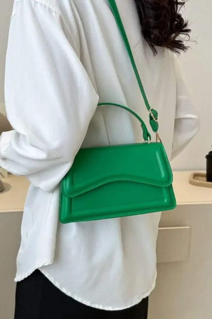 Green Rectangular Box Bag With Adjustable Strap, Green Rectangular Baguette Bag With Mobile Phone Pocket, Green Rectangular Satchel With Detachable Strap, Green Tote Flap Bag For Shopping, Green Rectangular Flap Bag For Shopping, Green Shoulder Baguette Bag With Detachable Handle, Green Shoulder Baguette Bag With Phone Holder, Green Double Handle Satchel With Mobile Phone Bag, Green Flap Bag With Double Handle For Everyday Use