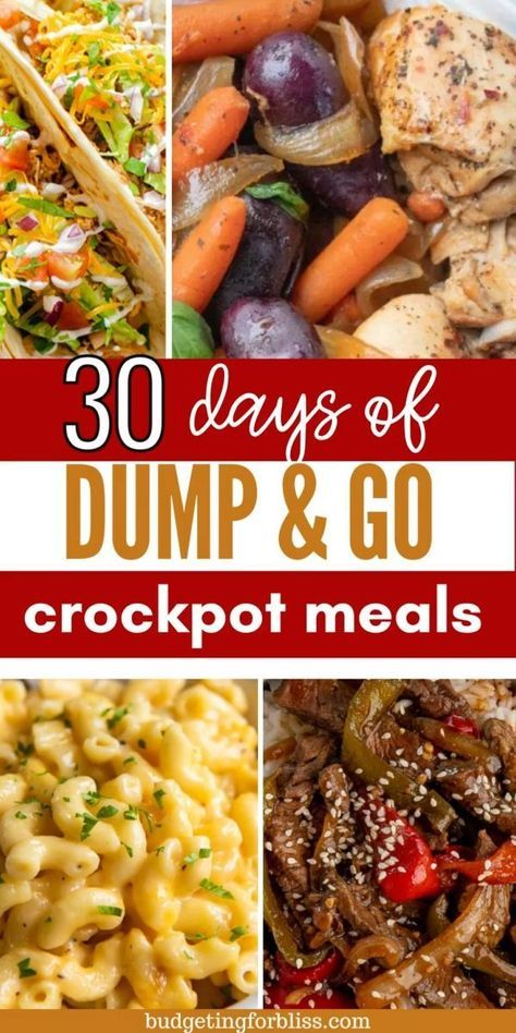 the top 30 days of dump and go crockpot meals