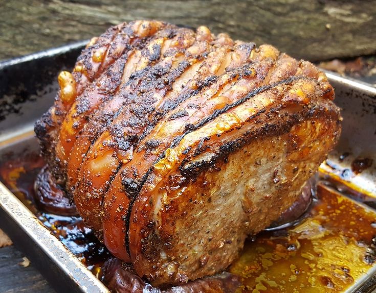 the meat is cooked and ready to be put in the oven on the grilling pan