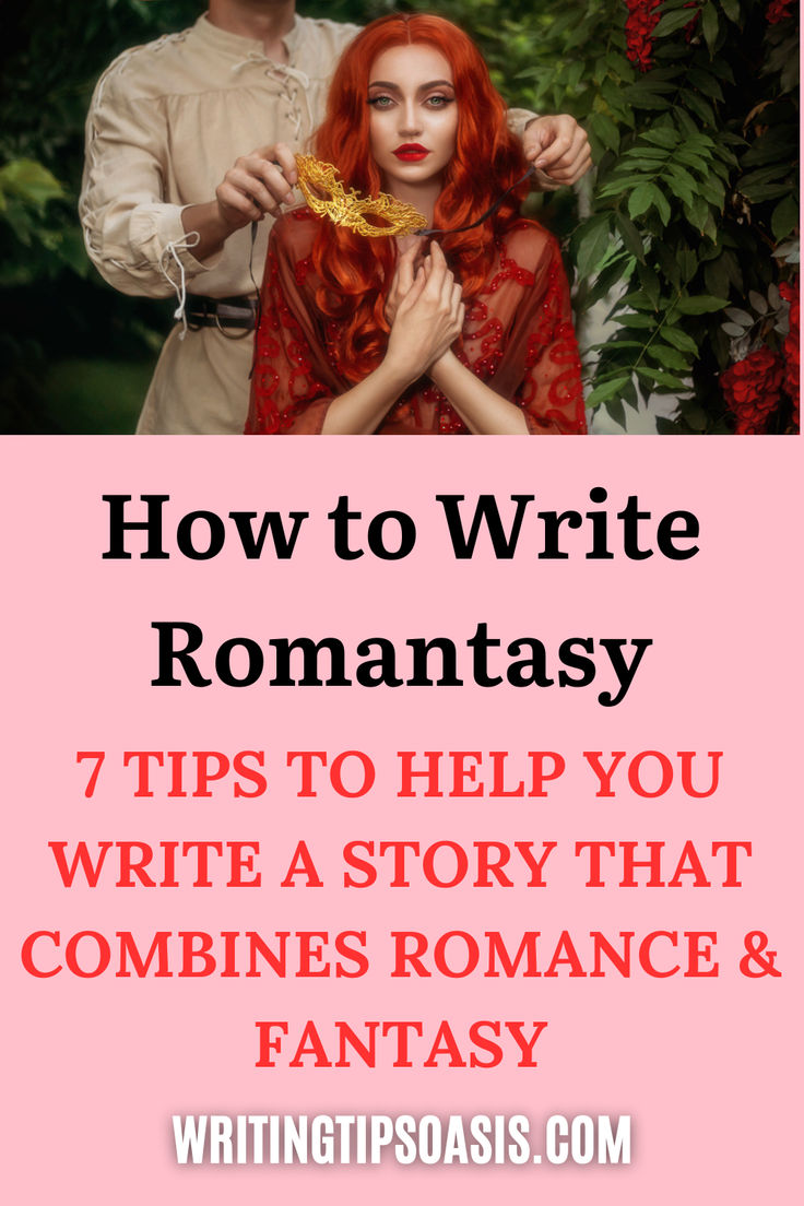 Image of fantasy couple and title of pin which is how to write romantasy: 7 tips to help you write a story that combines romance and fantasy. Fantasy Story Writing Tips, How To Write Fantasy Romance, Romantasy Story Prompts, Writing Fantasy Romance, How To Write A Story, Character Ideas Writing, Romance Writing Tips, How To Write A Book, Fantasy Writing Tips