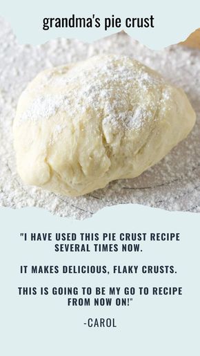 a recipe for grandma's pie crust