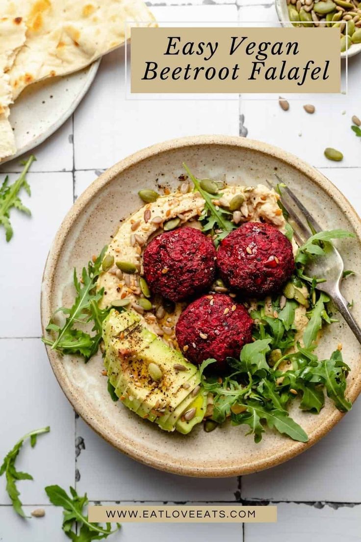 an easy vegan beetroot salad with avocado and sunflower seeds