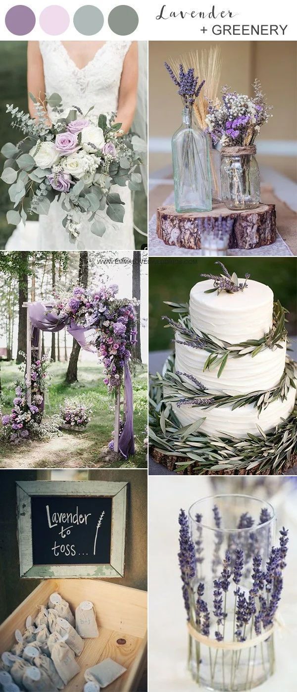 lavender and greenery wedding color scheme