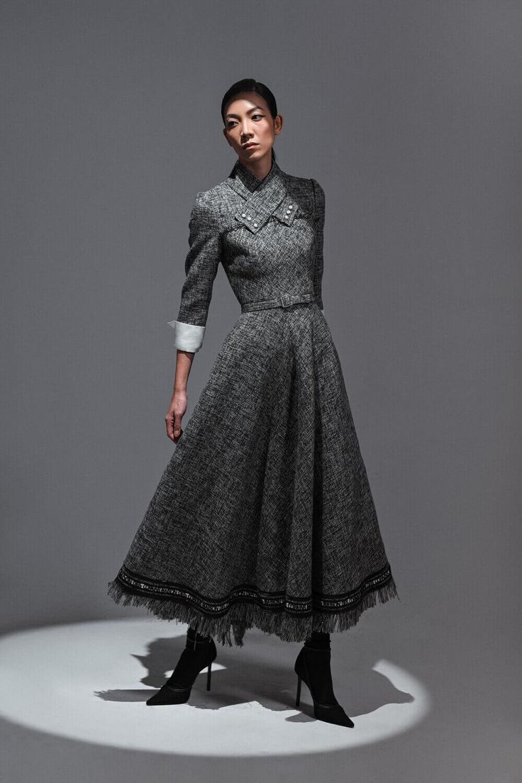 Davis Tweed Dress MEAN BLVD Tweed Outfit Women, Tweed Midi Dress, Tweed Fashion, Classy Fall Outfits, Mean Blvd, Fall Outfits For Work, Autumn Fashion Casual, Tweed Dress, Fall Fashion Outfits