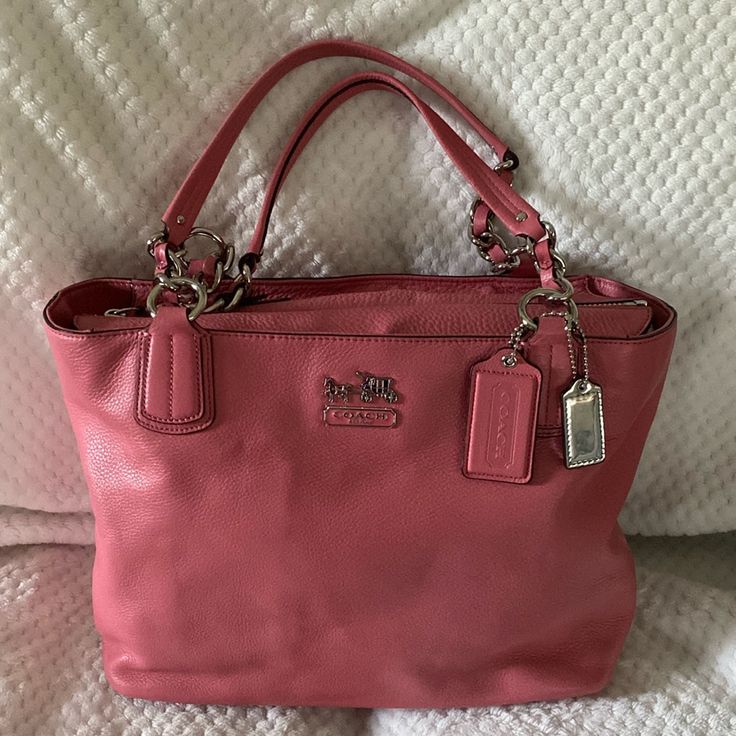 Nwot Coach Pink Zip Top Tote With Dust Bag. 14 In X 10 In. Smoke Free Pet Free Home. Coach Satchel With Zipper Closure, Coach Bag With Removable Pouch, Coach Medium Bag For On-the-go, Coach Tote Satchel With Zipper Closure, Coach Shoulder Satchel With Zipper Closure, Coach Shoulder Bag With Zipper Pocket For Shopping, Coach Double Handle Bag With Zipper, Coach Satchel With Zipper Closure For Everyday, Coach Satchel With Zipper Closure As Shoulder Bag