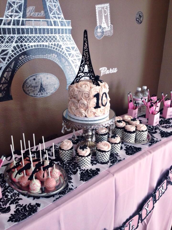 a table topped with lots of cupcakes and cakes