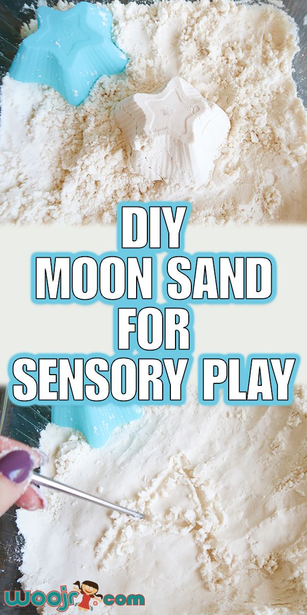 the moon sand for sensory play is ready to be made