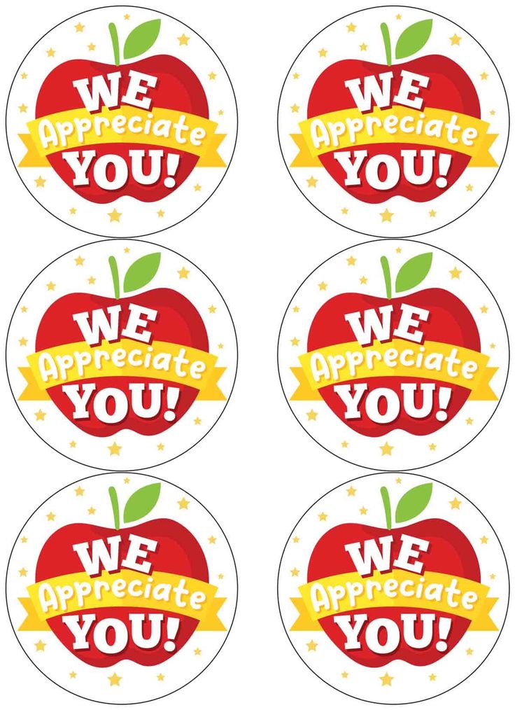 we appreciate you stickers with an apple