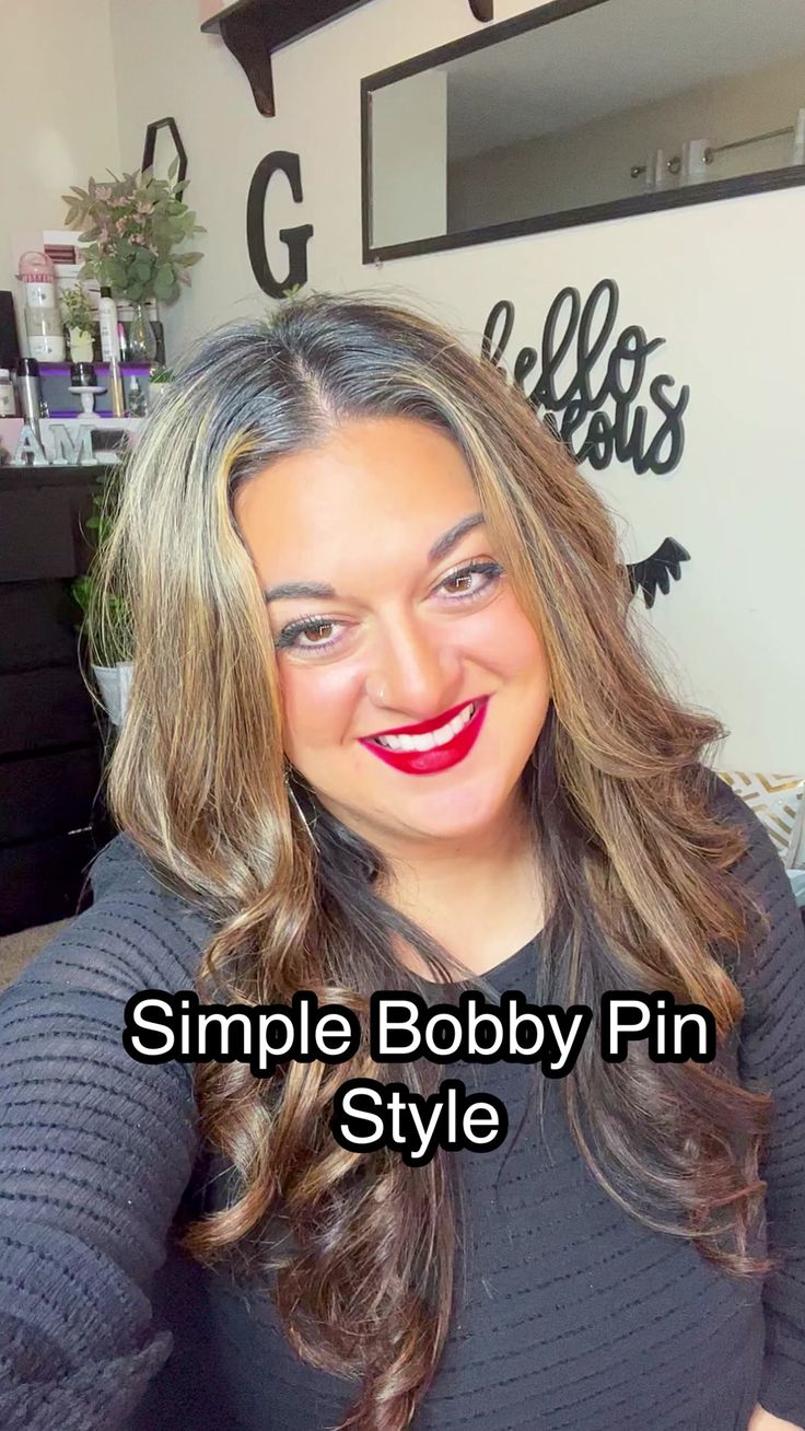 2 Bobby pins and I’m done! Loooove simple styles that still look cute! ❤️ #hair #hairstyle #hairhack #hairtutorial #easyhairstyles | Gina Dinko | Gina Dinko · Original audio Bangs Pinned Back Hairstyles, Cute Bobby Pin Hairstyles, Hairstyles With Bobby Pins, Gina Dinko, Pin Hairstyles, Bobby Pin Hairstyles, Bangs With Medium Hair, Cute Hair, Bobby Pin