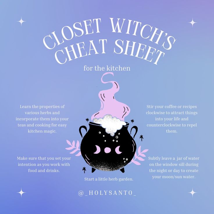 Kitchen Witch Cheat Sheet, Secular Witchcraft, Witch Resources, Witchcraft Ideas, Closet Witch, Christian Witch, Bog Witch, Kitchen Magick, Witchcraft Tips