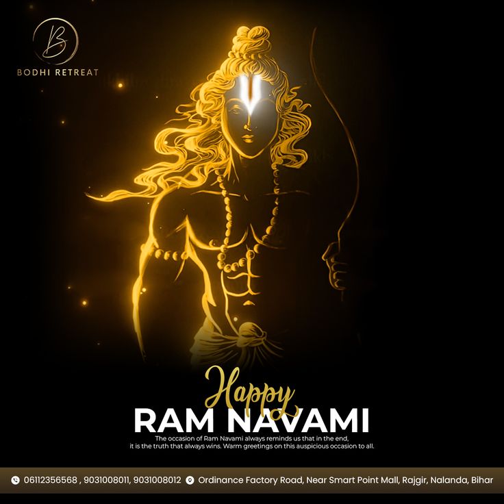 a woman with long blonde hair is in the middle of a happy ram navami message