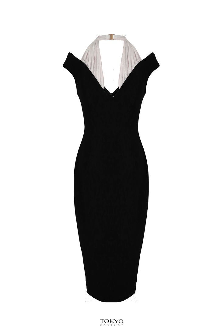 Elevate Your Style with Our Luxury Off-Shoulder Black Dress Introducing the perfect black dress for any occasion. This black formal dress is a versatile and elegant choice, whether you're attending a black-tie event, a wedding, a Christmas party, Derby Day, fashions on the field or a cocktail soirée. With its midi length and figure-hugging bodycon silhouette, it's a modern twist on the classic little black dress. The subtle bustier detail adds a touch of allure to this off-shoulder beauty. Our m Elegant Bodycon V-neck Evening Dress, Elegant V-neck Bodycon Dress For Formal Occasions, Elegant Fitted Bodycon Dress For Gala, Fitted Evening Dress For Dinner, Classic V-neck Party Dress, Elegant Sleeveless Bandage Dress For Gala, Elegant Bodycon Dress For Evening Gala, Elegant V-neck Bodycon Evening Dress, Glamorous Sleeveless Bandage Dress For Formal Occasions