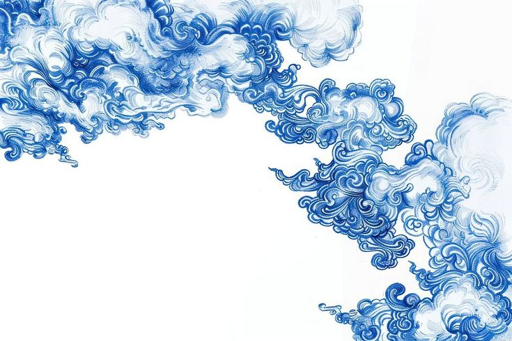 an abstract blue and white background with swirling clouds