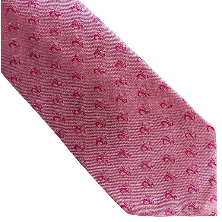 This luxurious woven tie features a pattern of pink swans against a light pink backdrop. Pink Business Ties For Spring, Spring Formal Pink Ties, Elegant Pink Summer Ties, Pink Fitted Standard Tie, Pink Backdrop, Swans, A Pattern, Tie Accessories, Suit And Tie