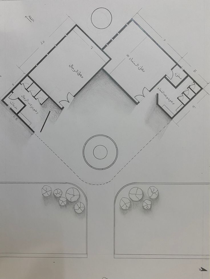 an architectural drawing of a living room and dining area with furniture in the floor plan