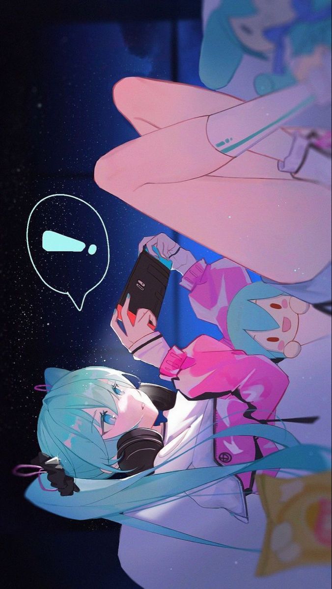 two anime characters are talking to each other in front of a dark background with an empty speech bubble above them