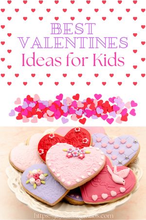 valentine's day cookies on a plate with the words best valentine's ideas for kids