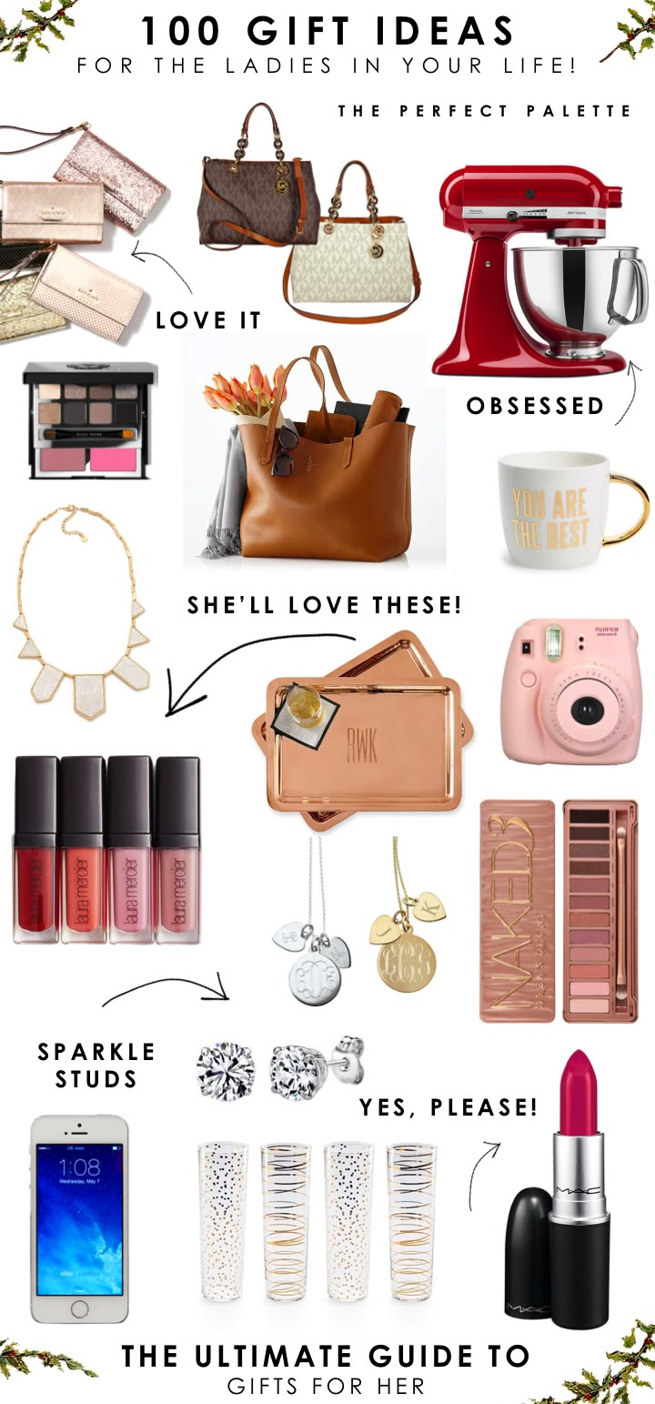 the ultimate gift guide for women in their life, with text overlaying it