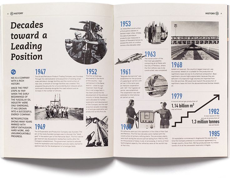 an open book with pictures and text on the pages, including images of people standing in front of train tracks