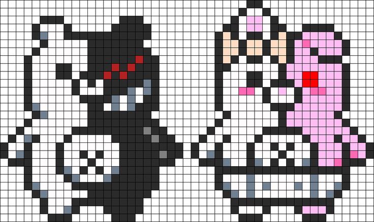 an image of a pixel art with two cats