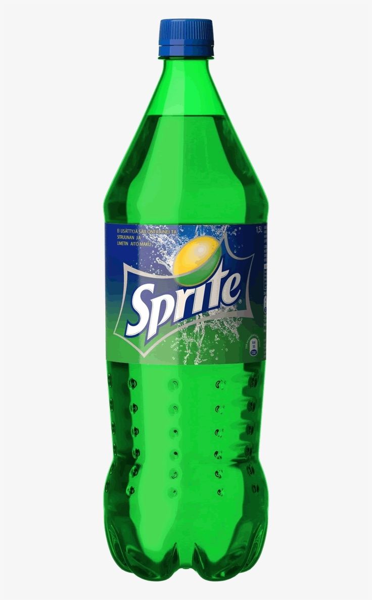 a bottle of sprite water on a white background