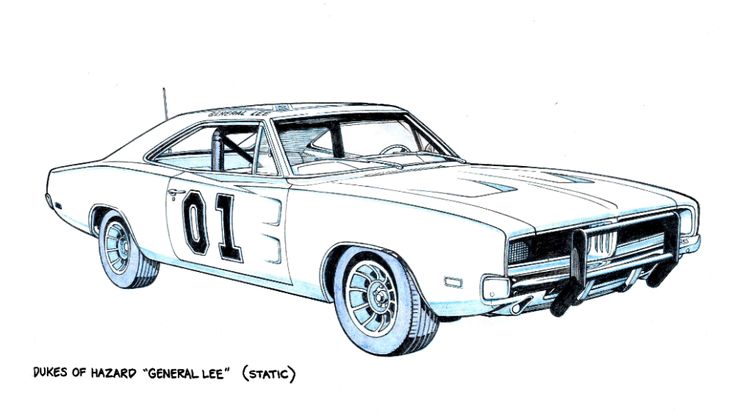 a drawing of a muscle car with the number ten on it's front end