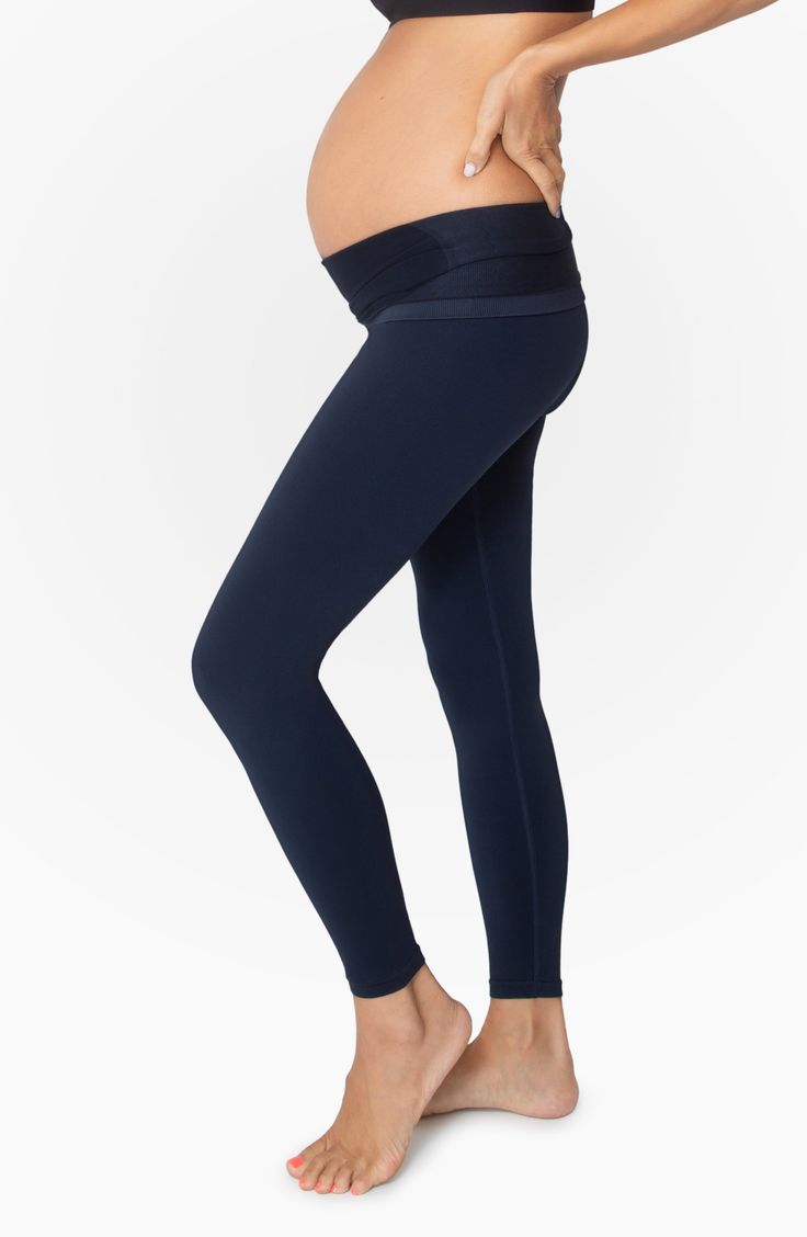 Our Bump Support™ Legging smooth, shape, and support from the waist down — pull them over the belly or roll them down for extra belly support. 4-way Stretch Leggings With Elastic Waistband For Pilates, Stretch Bottoms With Contoured Waistband For Pilates, Micro-elastic Yoga Tights With Elastic Waistband, Pilates Leggings With Elastic Waistband, Versatile Leggings With Elastic Waistband For Pilates, Versatile Elastic Waistband Tights For Pilates, Versatile Tights For Pilates With Elastic Waistband, Workout Tights With Wide Waistband And 4-way Stretch, Versatile 4-way Stretch Tights With Contoured Waistband