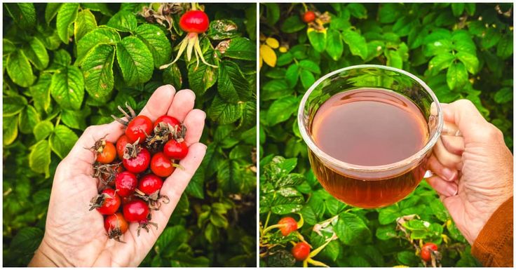 two pictures one with coffee and the other with cherries