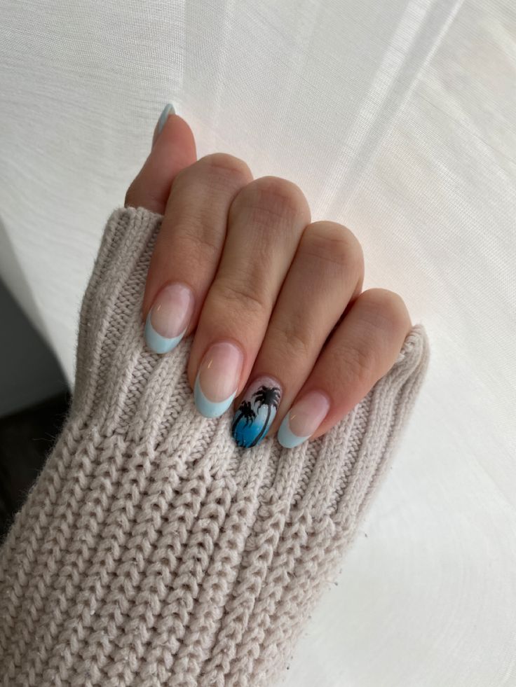 Beach Vac Nails, Nails For Thailand Trip, Goa Nails Design, California Nails Ideas, Island Nails Tropical, Hawaii Nail Designs, Coconut Girl Fashion, Caribbean Nails, Nail Gel Colors