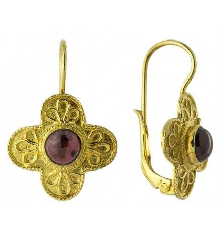 Garnet Clover Earrings Perfume Counter, Medieval Earrings, Byzantine Fashion, Freeform Ring, Bijoux Art Nouveau, Star Garnet, Replica Jewelry, Georgian Jewelry, Lapis Earrings