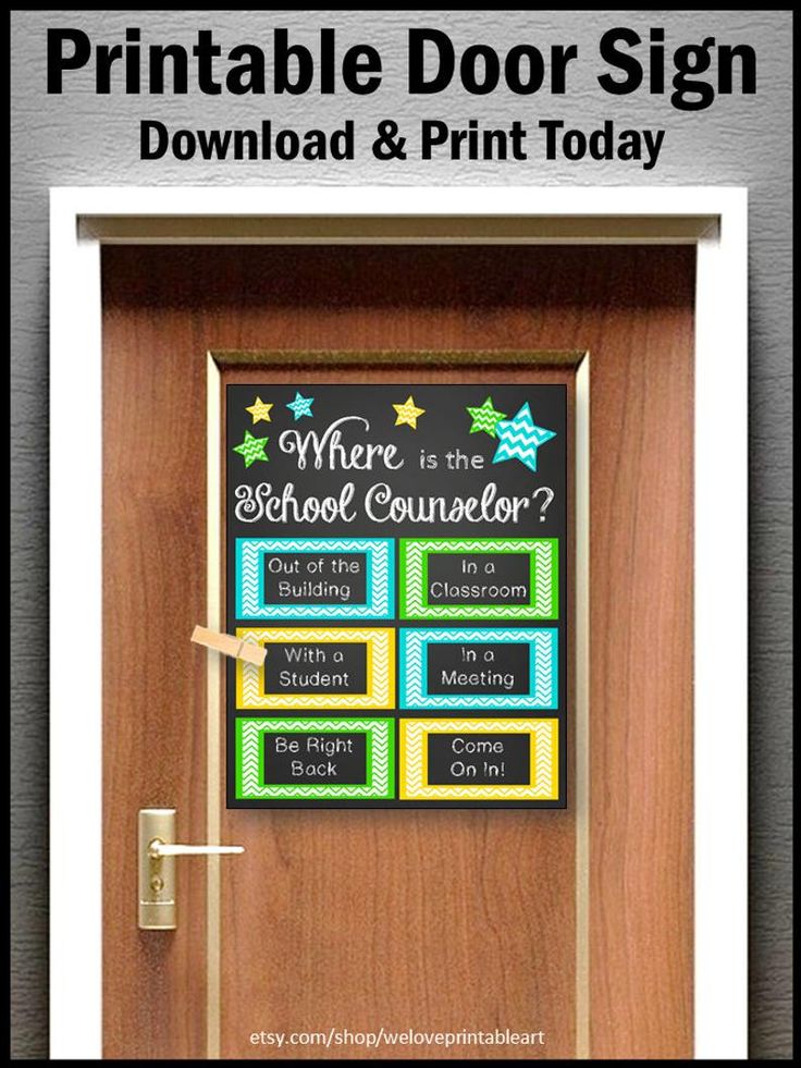 an image of a door sign with the words where is the school counter?