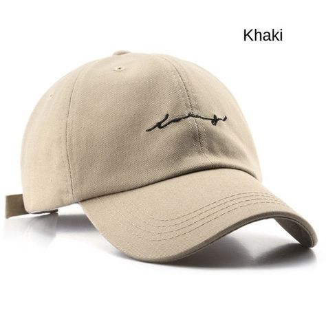 a khaki baseball cap with the word,'i love you'on it