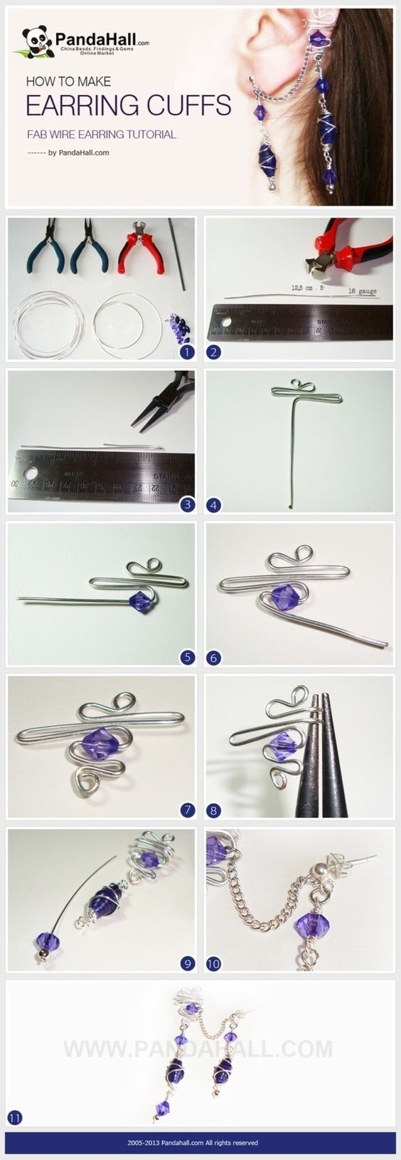 the instructions for how to make earring cuffs