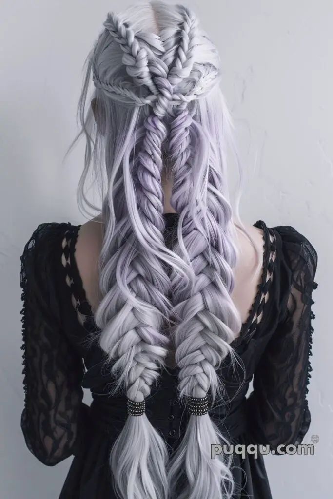 fishtail-braid-197 Scandinavian Braids, Fishtail Braid Step By Step, Braid Step By Step, How To Fishtail, Beautiful Braided Hair, Viking Hair, Dyed Hair Inspiration, Fishtail Braid, Beautiful Hair Color