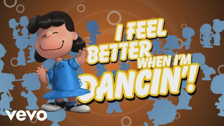 a cartoon character with the words i feel better when i'm dancing