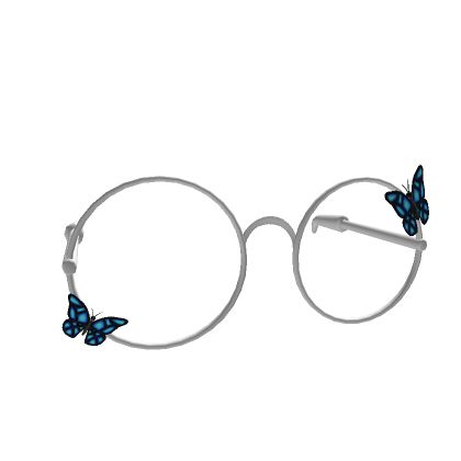 Silver Glasses With Butterflies - Roblox Butterfly Glasses, Brown Hair Roblox, Hoodie Roblox, Silver Glasses, Cute Black Shirts, Cute Eyes Drawing, Free T Shirt Design, Roblox T Shirts, Black Hair Roblox