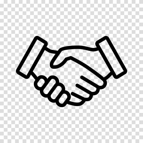 two hands shaking over each other in black and white, on a transparent background png