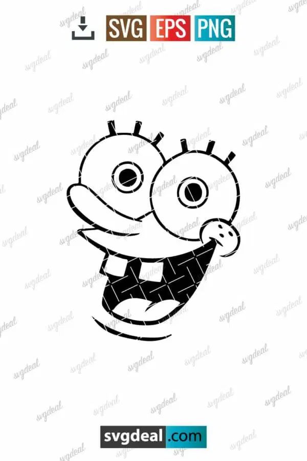 a cartoon character with big eyes and a smile on his face is shown in the shape of a stencil