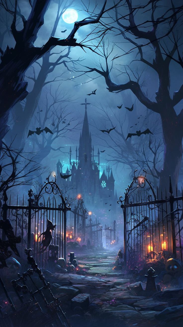 Spooky Castle Aesthetic, Fantasy Phone Background, Ravenloft Art, Halloween Imagem, Facts About Halloween, Vampire Castle, Castle Background, Castle Painting, Gothic Castle