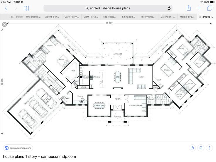 the floor plan for a house with multiple rooms and two floors, including an office area