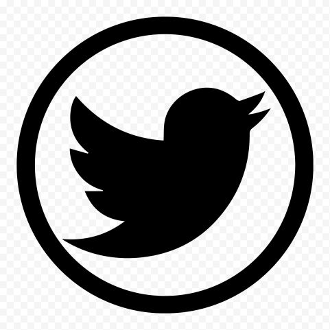 a black and white photo of a bird in a circle with the word twitter on it